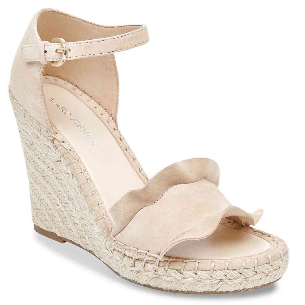 Marc Fisher Cream Espadrille Wedges